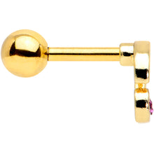 Load image into Gallery viewer, 16G 1/4 Clear Purple Gem Gold Tone Very Cherry Cartilage Tragus
