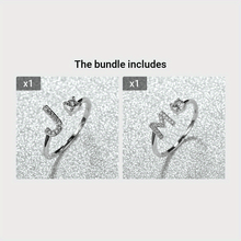 Load image into Gallery viewer, Popular Fashion Silvery AZ Letter Ring Initials Wedding Love Couple Rings Bridesmaid Gift
