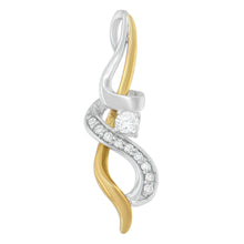 Load image into Gallery viewer, Espira 10K Two-tone Gold 1/5 cttw Diamond Intertwined Swirl Pendant Necklace (J-K, I1-I2)
