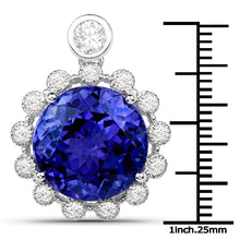 Load image into Gallery viewer, 14.36 Carat Genuine Tanzanite and White Diamond 18K White Gold Pendant
