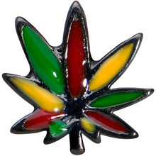 Load image into Gallery viewer, 16G 5/16 Black Multicolor Pot Leaf Labret Monroe Tragus
