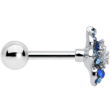 Load image into Gallery viewer, 16G 1/4 Clear Blue Gem Evening Flower Cartilage Tragus Earring

