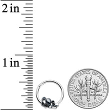 将图片加载到图库查看器，16G 3/8 Black Gem Abstract Bow Hinged Segment Ring
