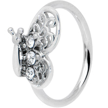 Load image into Gallery viewer, 20G 5/16 Clear Gem Lacy Butterfly Nose Hoop
