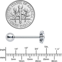 Load image into Gallery viewer, Clear CZ Gem Cluster Top Barbell Tongue Ring
