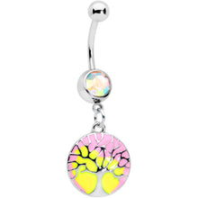 将图片加载到图库查看器，Aurora Gem Pastel Sunset Tree Dangle Belly Ring
