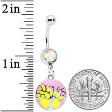 将图片加载到图库查看器，Aurora Gem Pastel Sunset Tree Dangle Belly Ring
