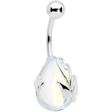 Load image into Gallery viewer, Clear Gem Drop Wrap Butterfly Belly Ring

