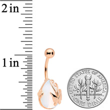 Load image into Gallery viewer, Clear Gem Rose Gold Tone Drop Wrap Butterfly Belly Ring
