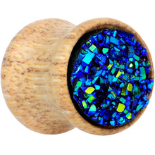 将图片加载到图库查看器，Blue Druzy Stone Wood Saddle Plug Set
