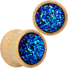 将图片加载到图库查看器，Blue Druzy Stone Wood Saddle Plug Set
