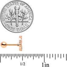Load image into Gallery viewer, 16G 1/4 Clear CZ Gem Rose Gold Tone Butterfly Cartilage Tragus
