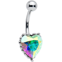 Load image into Gallery viewer, Clear CZ Gem Great Big Heart Valentines Day Belly Ring
