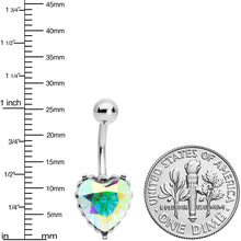 Load image into Gallery viewer, Clear CZ Gem Great Big Heart Valentines Day Belly Ring
