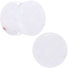 将图片加载到图库查看器，White Cloudy Quartz Double Flare Plug Set
