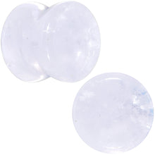 将图片加载到图库查看器，White Cloudy Quartz Double Flare Plug Set

