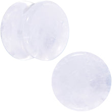 将图片加载到图库查看器，White Cloudy Quartz Double Flare Plug Set
