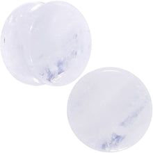 将图片加载到图库查看器，White Cloudy Quartz Double Flare Plug Set
