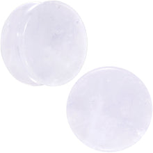 将图片加载到图库查看器，White Cloudy Quartz Double Flare Plug Set

