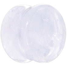 将图片加载到图库查看器，White Cloudy Quartz Double Flare Plug Set
