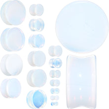 将图片加载到图库查看器，White Opalite Double Flare Plug Set
