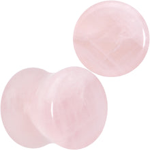 Load image into Gallery viewer, Pink Rose Quartz Round Double Flare Plug Set

