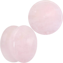 Load image into Gallery viewer, Pink Rose Quartz Round Double Flare Plug Set
