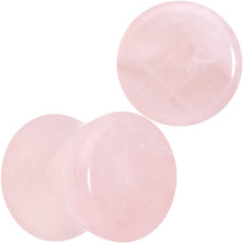 Load image into Gallery viewer, Pink Rose Quartz Round Double Flare Plug Set
