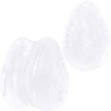 将图片加载到图库查看器，White Cloudy Quartz Drop Saddle Plug Set
