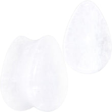 将图片加载到图库查看器，White Cloudy Quartz Drop Saddle Plug Set
