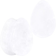 将图片加载到图库查看器，White Cloudy Quartz Drop Saddle Plug Set
