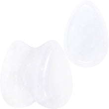 将图片加载到图库查看器，White Cloudy Quartz Drop Saddle Plug Set
