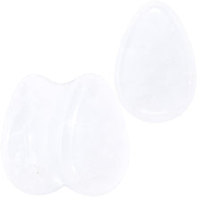 将图片加载到图库查看器，White Cloudy Quartz Drop Saddle Plug Set
