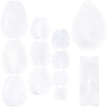 将图片加载到图库查看器，White Cloudy Quartz Drop Saddle Plug Set
