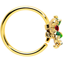 Load image into Gallery viewer, 20G 5/16 Gold Tone Tiny Ladybug Leaves Nose Hoop
