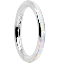 将图片加载到图库查看器，16G 5/16 White Synthetic Opal Forward Facing Hinged Segment Ring
