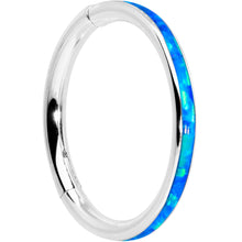 将图片加载到图库查看器，16G 3/8 Blue Synthetic Opal Forward Facing Hinged Segment Ring
