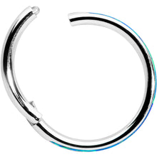 将图片加载到图库查看器，16G 3/8 Blue Synthetic Opal Forward Facing Hinged Segment Ring
