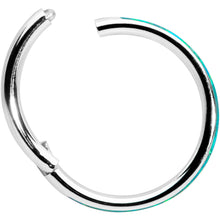 Load image into Gallery viewer, 16G 3/8 Green Synthetic Opal Forward Facing Hinged Segment Ring
