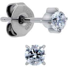 Load image into Gallery viewer, 20G Clear CZ Gem 3mm G23 Titanium Post Stud Earrings
