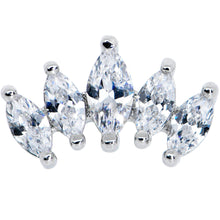 Load image into Gallery viewer, 16G 1/4 Clear CZ Gem Fan Internally Threaded Labret Monroe Tragus
