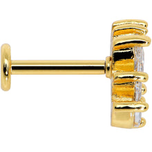 Load image into Gallery viewer, 16G 5/16 Clear CZ Gem Gold Tone Crown Labret Monroe Tragus
