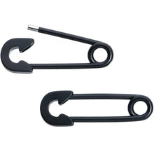 Load image into Gallery viewer, 14G 3/4 Black Matte Punk Rock Safety Pin Barbell Nipple Ring Set
