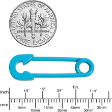 Load image into Gallery viewer, 14G 3/4 Teal Matte Punk Rock Safety Pin Barbell Nipple Ring Set
