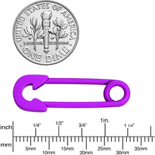Load image into Gallery viewer, 14G 3/4 Purple Matte Punk Safety Pin Barbell Nipple Ring Set
