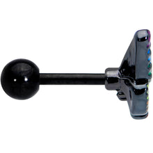 Load image into Gallery viewer, 16G 1/4 Black Rainbow Pride Butterfly Cartilage Tragus Earring
