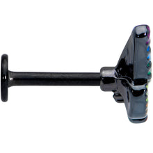 Load image into Gallery viewer, 16G 5/16 Black Rainbow Pride Butterfly Labret Monroe Tragus
