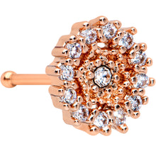 Load image into Gallery viewer, 20G 1/4 Clear CZ Gem Rose Gold Tone Geometric Web Nose Bone
