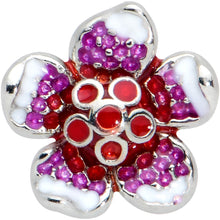 Load image into Gallery viewer, 16G 1/4 Purple Red Flower in Flower Cartilage Tragus Earring
