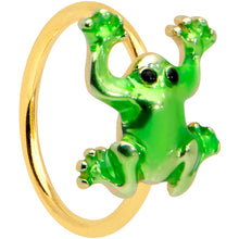 Load image into Gallery viewer, 20G 5/16 Gold Tone Green Tree Frog Nose Hoop
